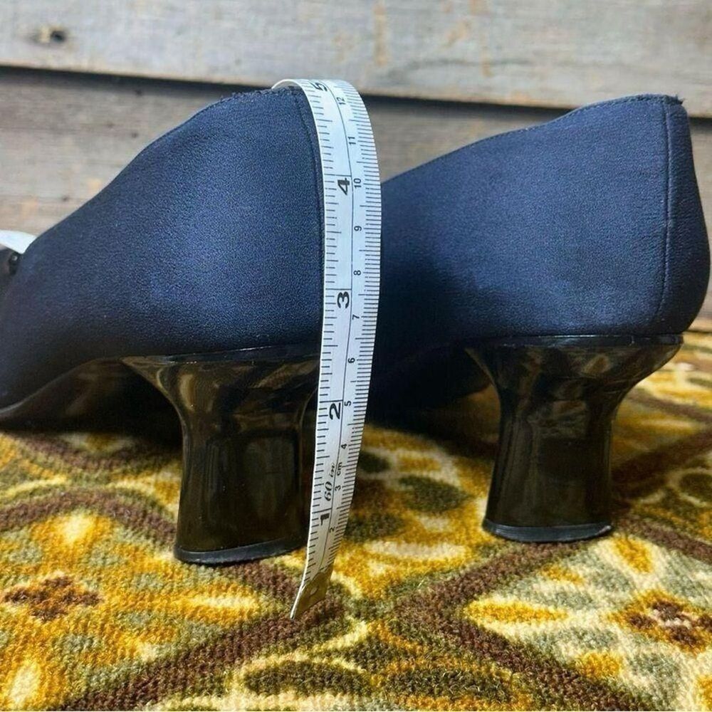 Vtg Weitzman Navy Blue Canvas Low Pump Sz 10 - Picture 6 of 8